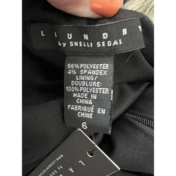 Laundry by Shelli Segal Nordstrom Dress V Neck Plunging Black Size 6 Dressy New - Picture 7 of 8